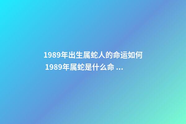 1989年出生属蛇人的命运如何 1989年属蛇是什么命 1989年属蛇命运